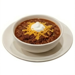 Beef Chili with Cheese and Sour Cream